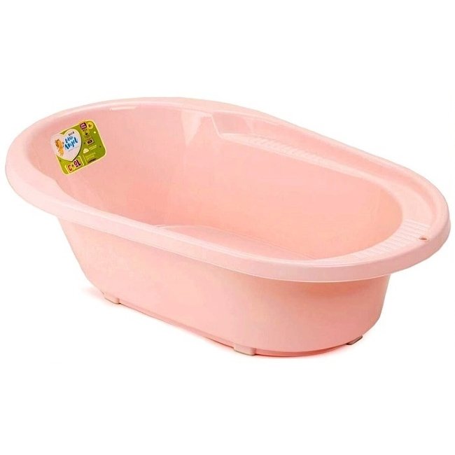 Ванночка детская Little Angel "Cool" со сливом, 44 л. розовая LA4108RS