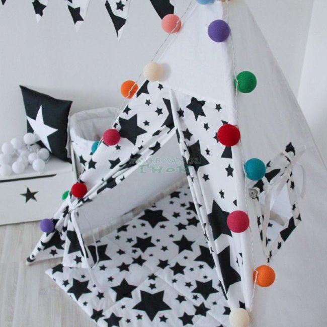 Вигвам Black Stars с окном и карманом, Арт. vv010340 Вигвам Black Stars с окном и карманом, Арт. vv010340