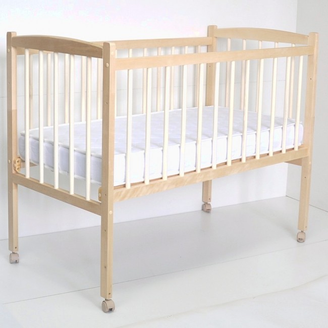 Кроватка MALIKA LOLA Small Box колесо без ящика натуральный
