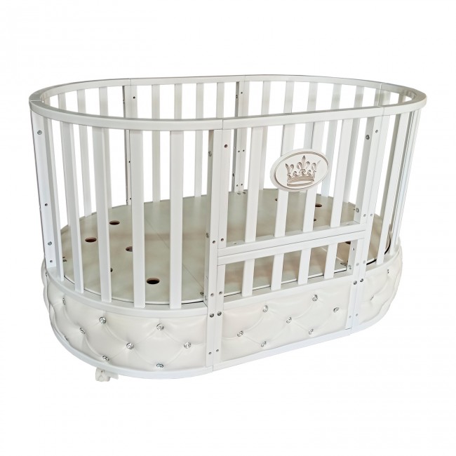 Детская кроватка MALIKA ROYAL MAJESTY ЭКО-кожа белый Детская кроватка MALIKA ROYAL MAJESTY ЭКО-кожа белый
